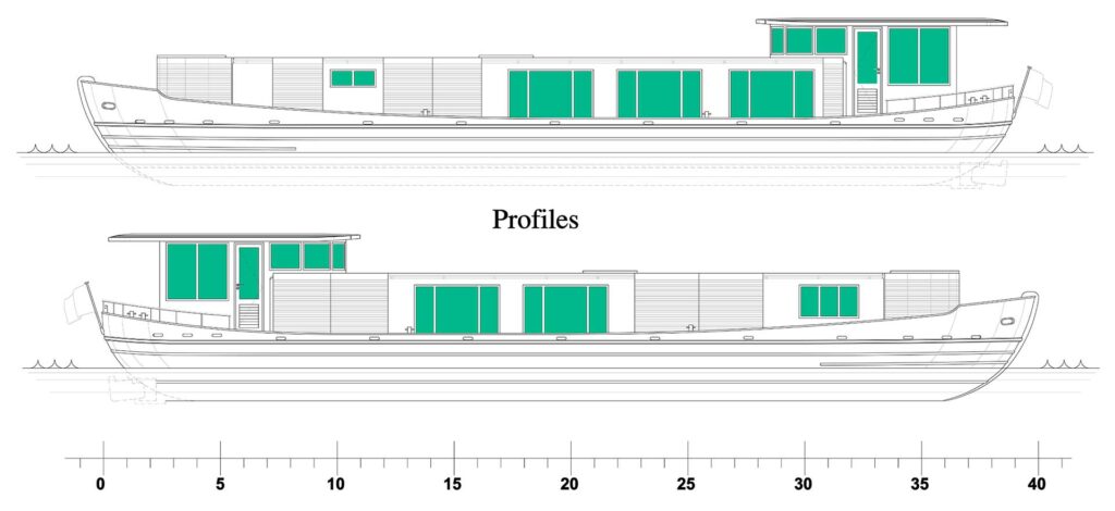 The Duchess - A bespoke Dutch Barge - boat profile plans