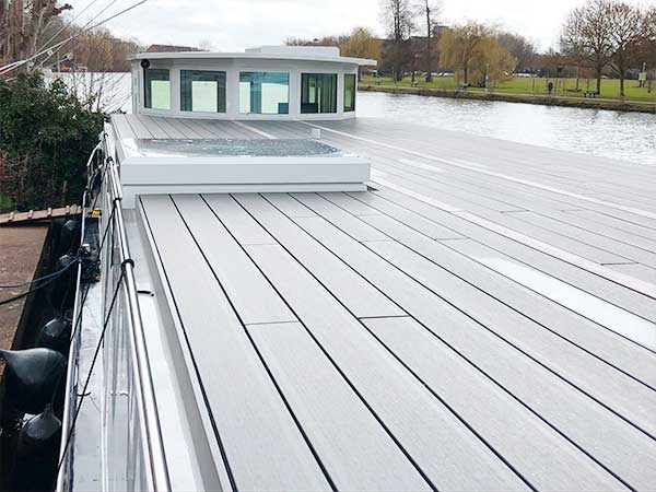 Top deck of The Duchess - A bespoke Dutch Barge